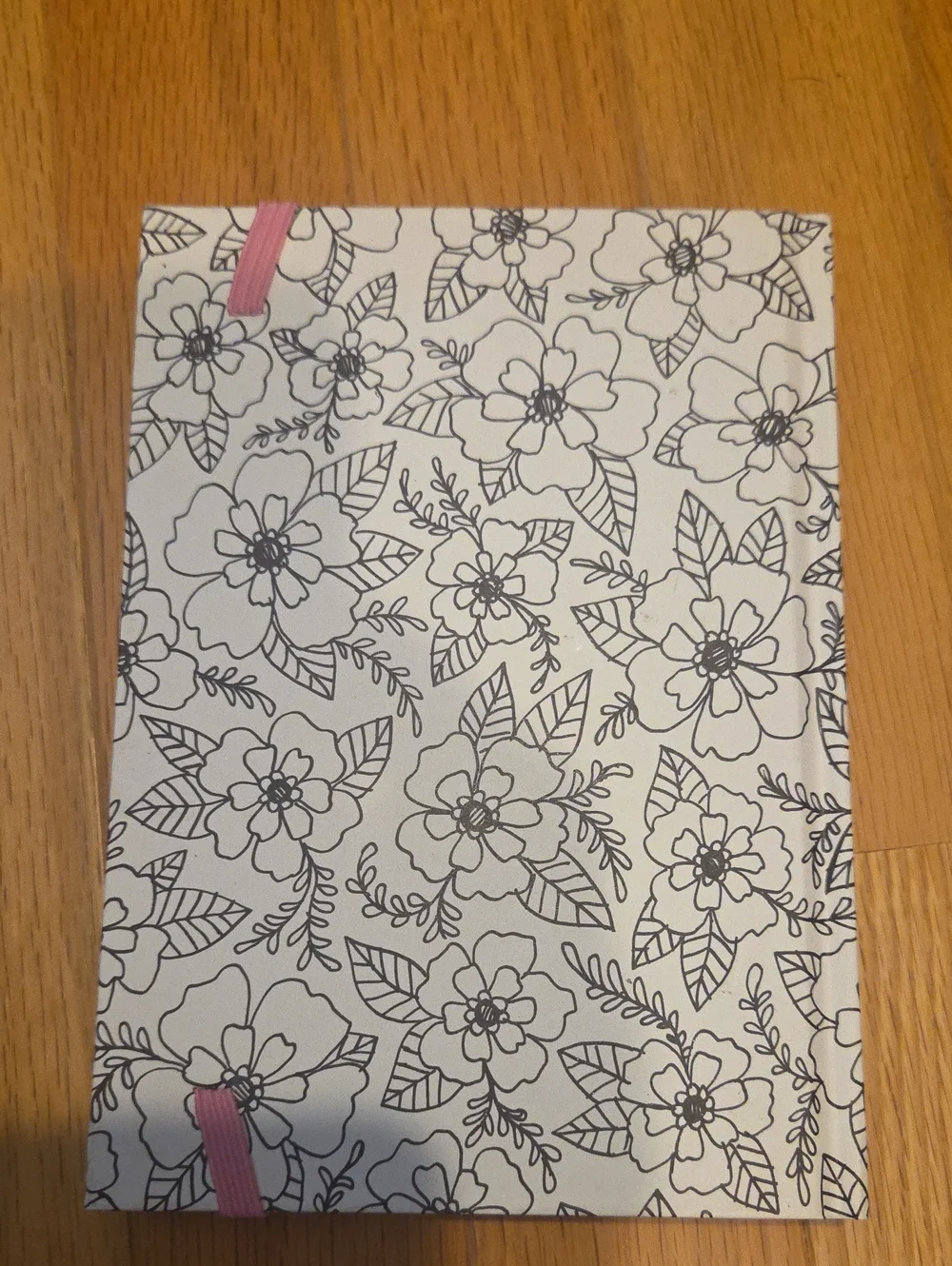Floral Hardcover Journal Notebook with Pink Elastic 5x7